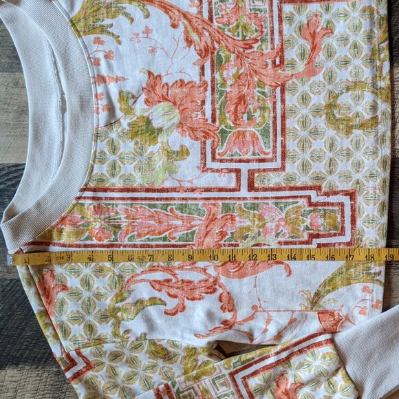 Anthropologie x Daily Practice Cropped Off Shoulder Sweatshirt Floral Medium - Picture 5 of 7